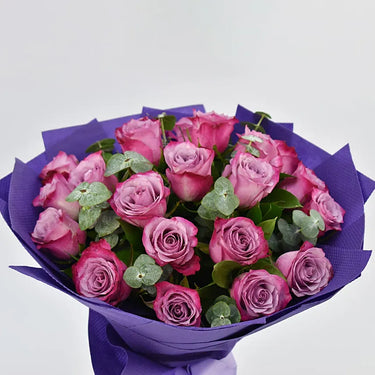 Bouquet of 20 Purple Roses